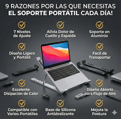 Soporte para portátil plegable en aluminio